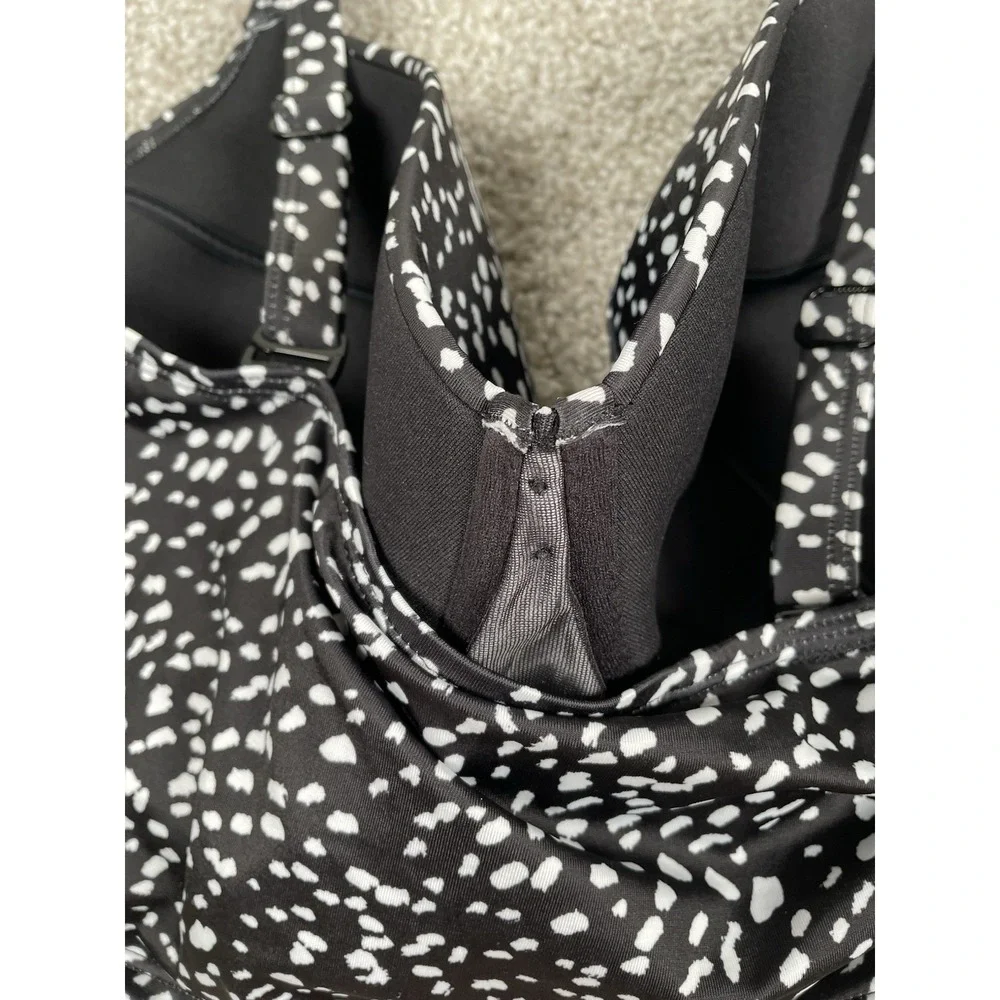LANE BRYANT SWIM ANIMAL DOT LONGLINE UNDERWIRE BIKINI TOP SZ 44F NWT